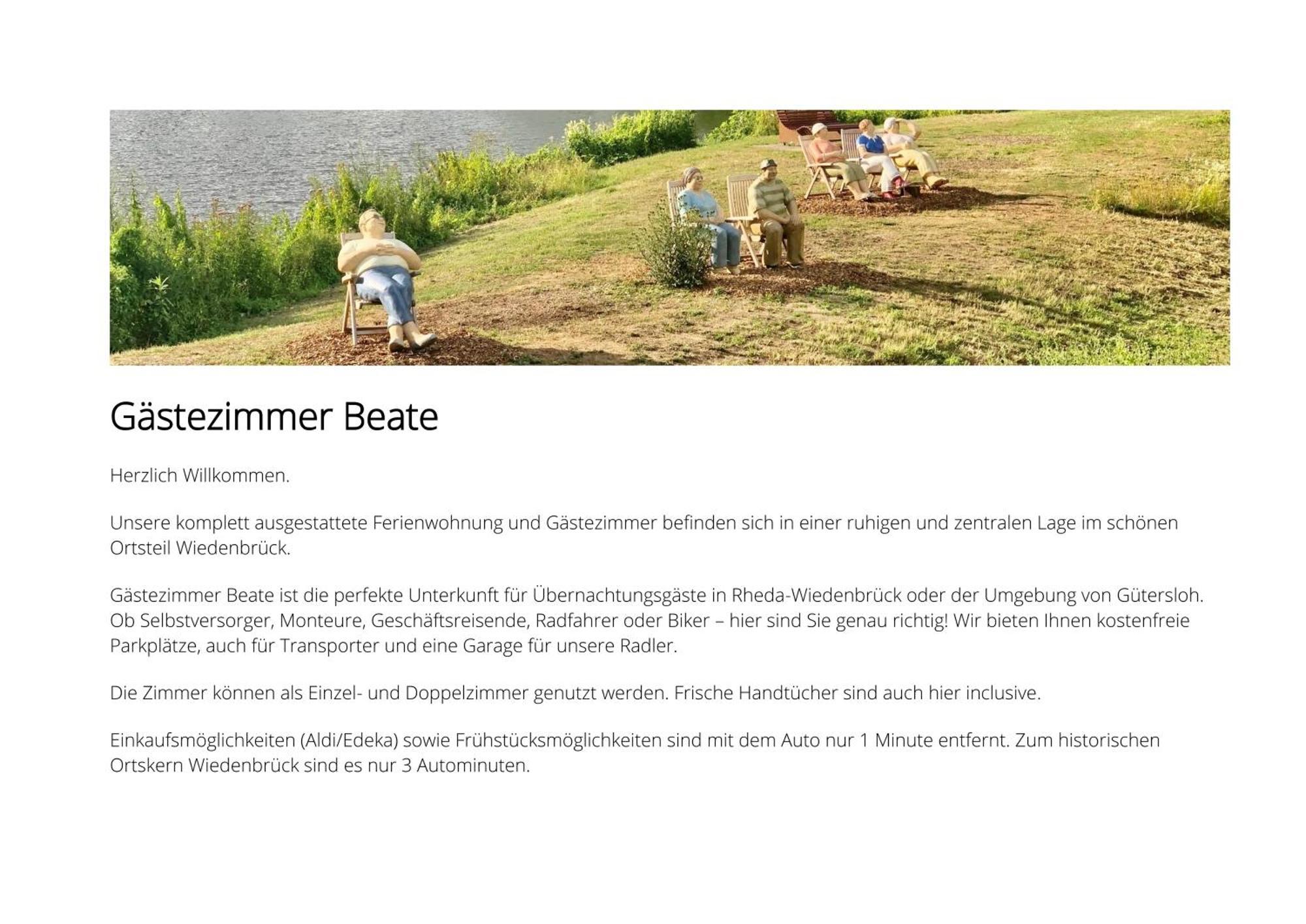 Gaestezimmer Beate Und Ferienwohnung Rheda Wiedenbrueck Exterior photo